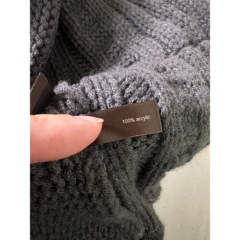 The Limited Womens XL Gray Cable Knit Shawl Collar Open Front Cardigan Sweater - Picture 7 of 8
